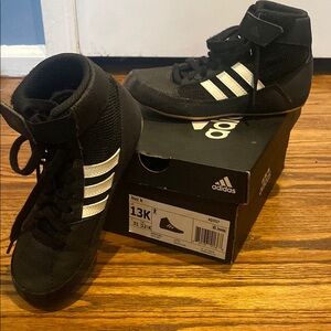 Adidas Black and White Sneakers with High Ankle Support
